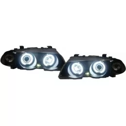 Fari anteriori Angel eyes CCFL BMW Serie 3 E46 98-01 Nero