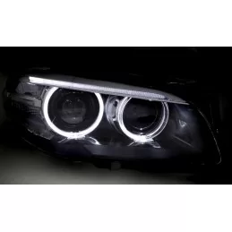 BMW Serie 5 F10 F11 fari anteriori angel eyes allo xeno