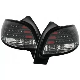 Peugeot 206 Luci Posteriori a Led Nero Bianco