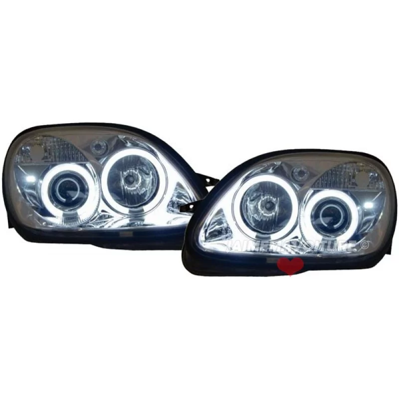 Fari anteriori Angel eyes CCFL Mercedes SLK R170 Chrome