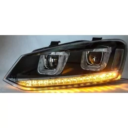 LED-strålkastare fram VW Polo 6R med LED-blinkers