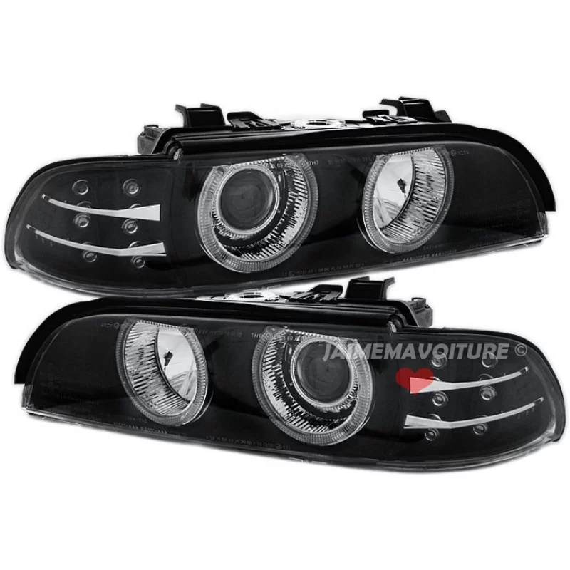 BMW Serie 5 E39 fari angel eyes con indicatori di direzione a LED