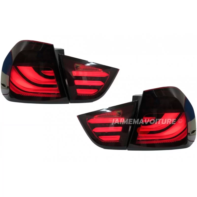 Phares Feux arrières led BMW Série 3 E90 LCI rouge foncé