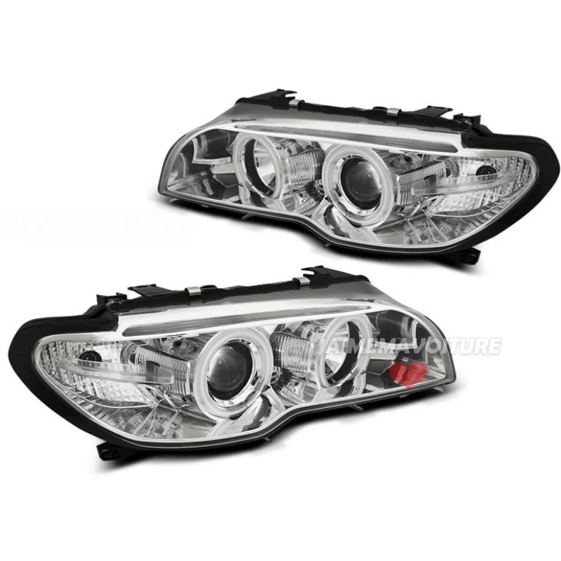 Xenon look Headlights with Angel Eyes for BMW 3 Series E46 - WWW