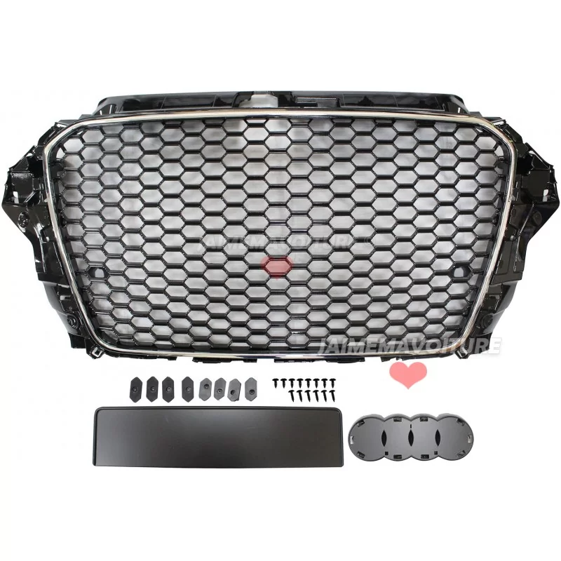 Svart kromad grill Audi A3 2012-2016 RS3