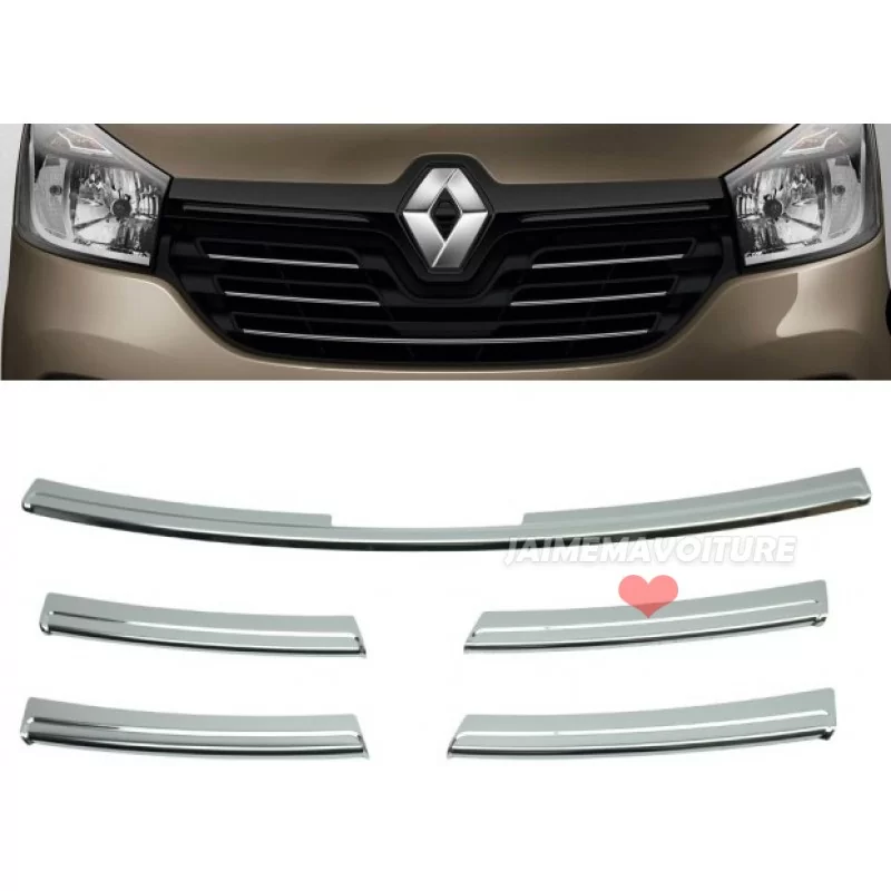 Rajout alu chrome pour calandre Renault Trafic III