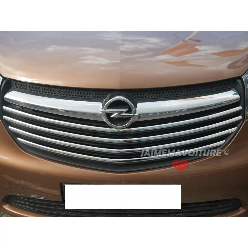 Rajout alu chrome pour calandre Opel Vivaro