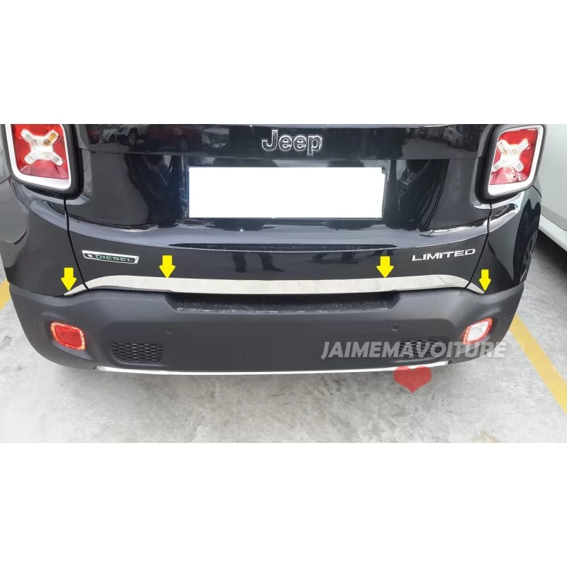 Nedre bagagelucka i borstad aluminium krom Jeep Renegade