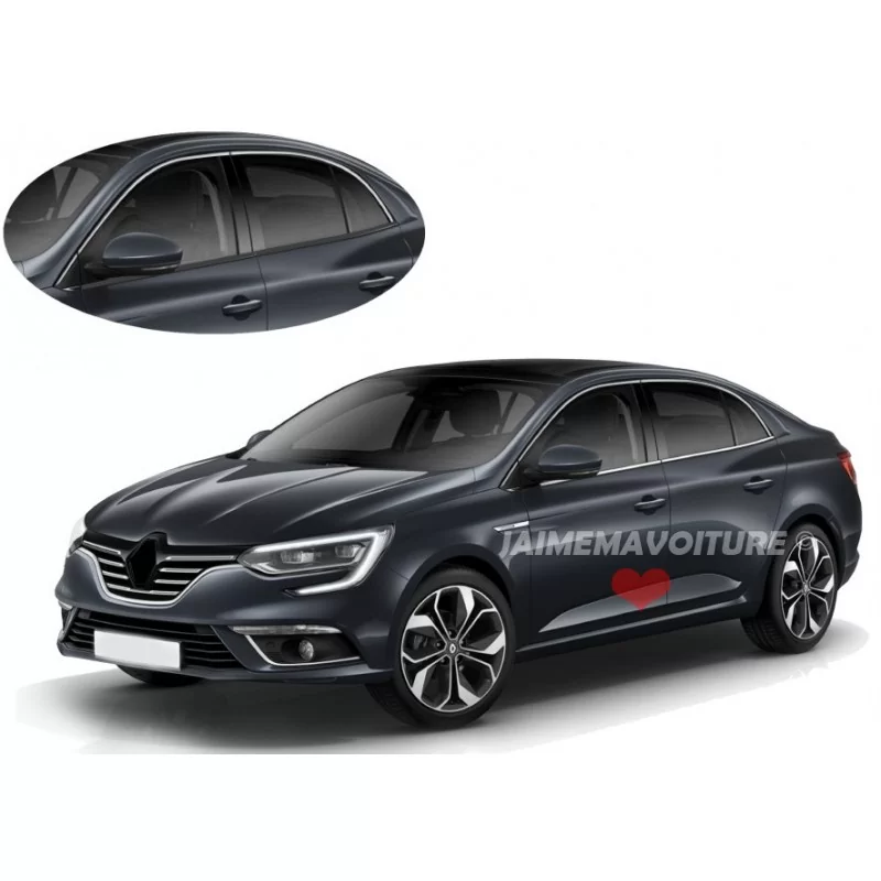 Renault Megane 4 Sedan övre fönsteromfattning i kromad aluminium