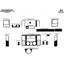 Dashboard insert VOLKSWAGEN Transporter T5 2003-2009 29 stuks