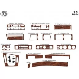 Dashboard insert BMW 3 Reeks E46 25 stuks