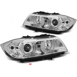 Frente Faros angel eyes 3D BMW Serie 3 E90 E91 2005-2008