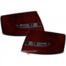 Fanali posteriori a led tubo per Audi A6 rosso fumé 7 pin