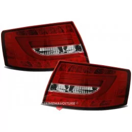 Fanali posteriori a led tubo per Audi A6 rosso fumé 7 pin