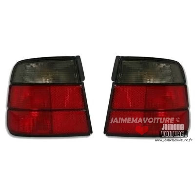 Luces traseras rojas negras BMW E34