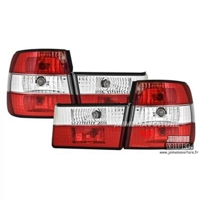 BMW E34 Luci posteriori in cristallo bianco rosso