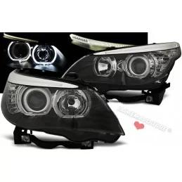 Angel eyes Fari anteriori a led BMW Serie 5 Nero