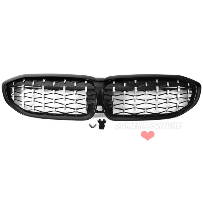 Diamantgrill BMW 318 320 330 G20 svart krom