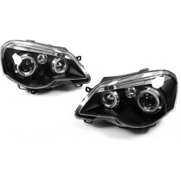 Fari anteriori Angel eyes Black VW Polo 2005 2007 2008 2009