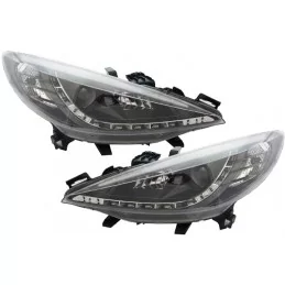 Phares avants led Devil eyes Peugeot 207 Noir