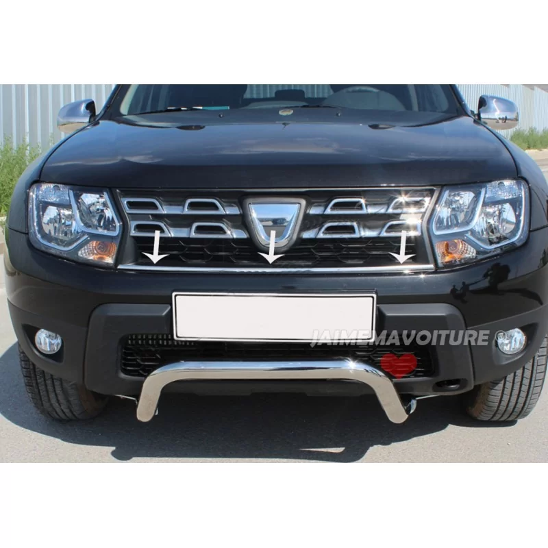 Kromad nedre frontgrill i legering för DACIA DUSTER 2012-2017