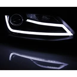 LED-strålkastare med rör för VW Jetta från 2011 till 2018 - Svart