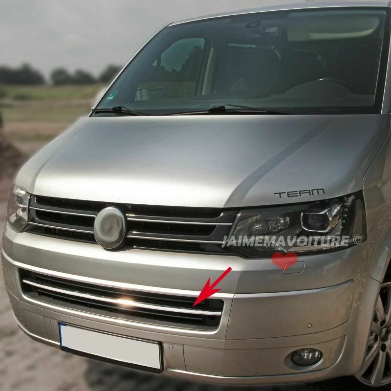 Paraurti anteriore in acciaio inox VW T5 TRANSPORTER, aggiunta in lega cromata