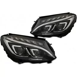 Nero FULL LED fari anteriori per Mercedes Classe C W205 2014 2015 2016 2017 2018