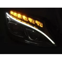 Svarta FULL LED-strålkastare fram för Mercedes C-klass W205 2014 2015 2016 2017 2018