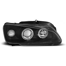 Fari angel eyes neri per Peugeot 106