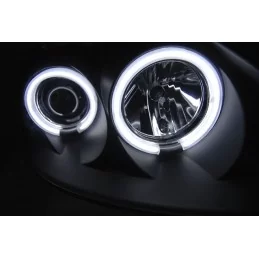 Headlights Angel eyes CCFL for Renault Clio 2 black fronts