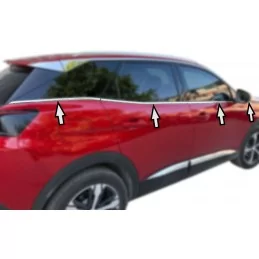 Contour de vitre inférieur alu chrome pour Peugeot 3008 II 2016-2021