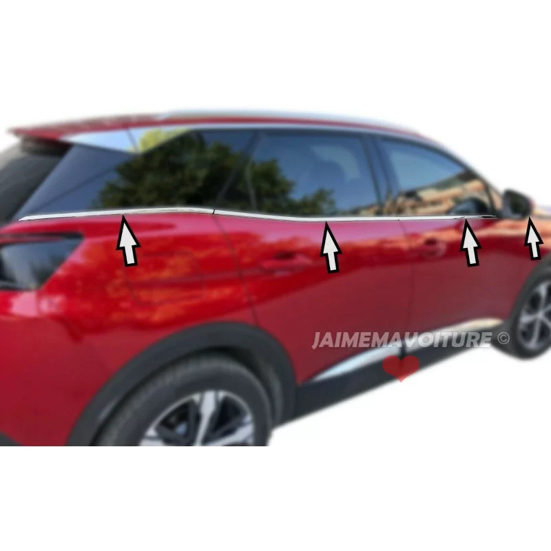 Nedre fönsterlist, alu krom för Peugeot 3008 II 2016-2021