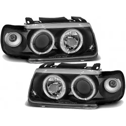 Ein Paar schwarze Frontscheinwerfer-Augenbrauen-Zierleiste für VW POLO MK5  2011-2018 Hasaki