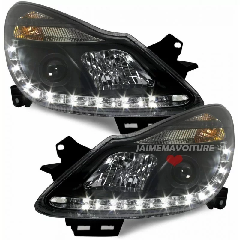 Opel Corsa D LED koplampen 2006-2011 - Zwart