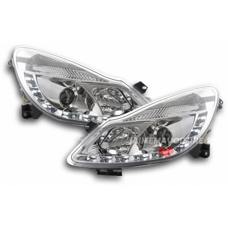 Faros delanteros Opel Corsa D led cromo Sonar