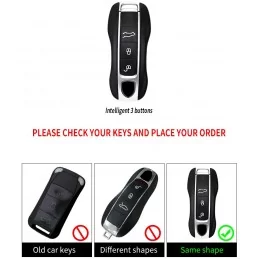 TTCR-II Car Key Case Compatible with Boxster Cayman 2013-2021 Cayenne  Panamera 2011-2017 Carrera 911 2012-2019 for Macan 2014-2023, 3 Pcs Smart  Key