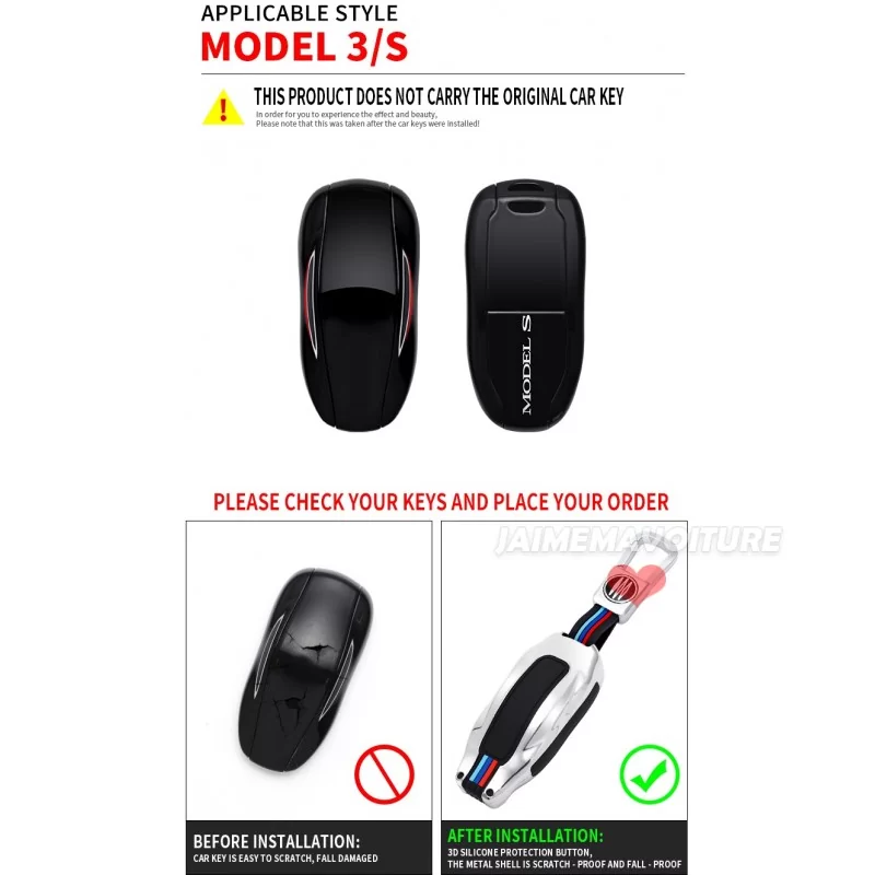 Acheter Étui porte-clé télécommande de voiture, coque complète porte-couvercle  pour Tesla modèle 3 modèle Y, protecteur de carte, accessoires de porte-clés  sans clé