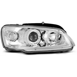 Fari angel eyes cromati per Peugeot 106