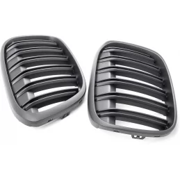 Grilles de calandre pour BMW X1 F48 2015-2019 - Noire mate