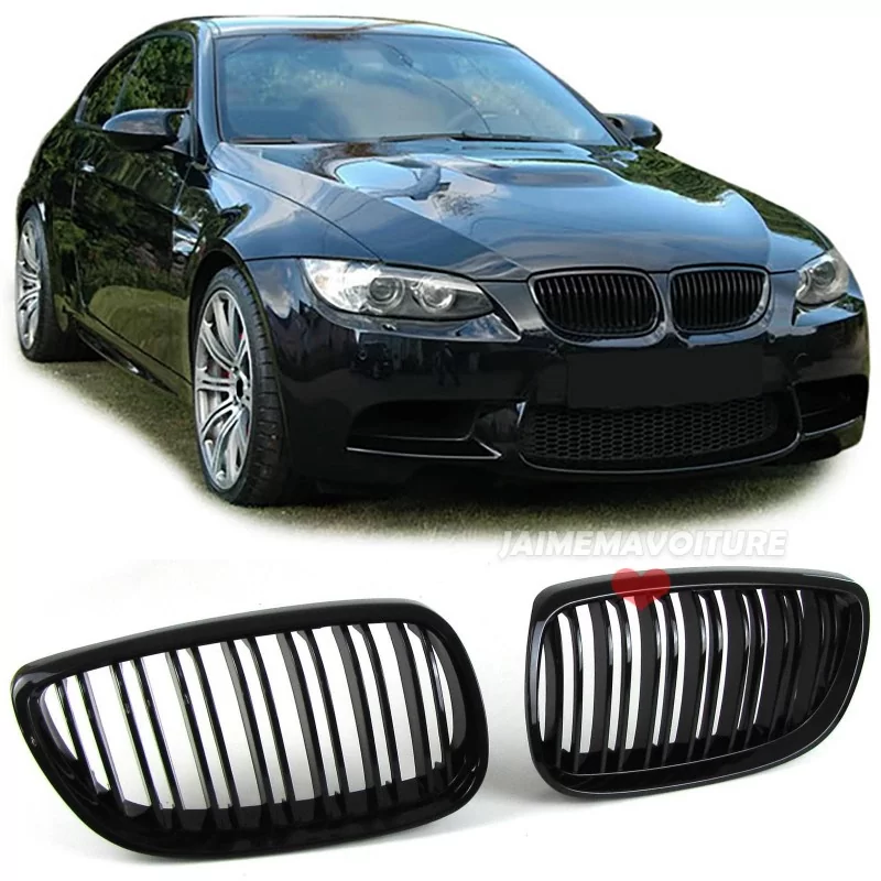 Dubbelt galler till BMW 3-serie E92 E93 2006-2010 - Svartlackerad