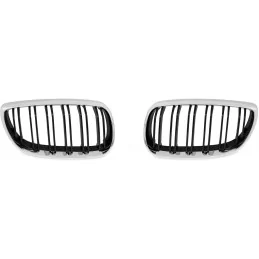 Dubbele grille voor BMW 3 Reeks E92 E93 2006-2010 - Zwart chroom