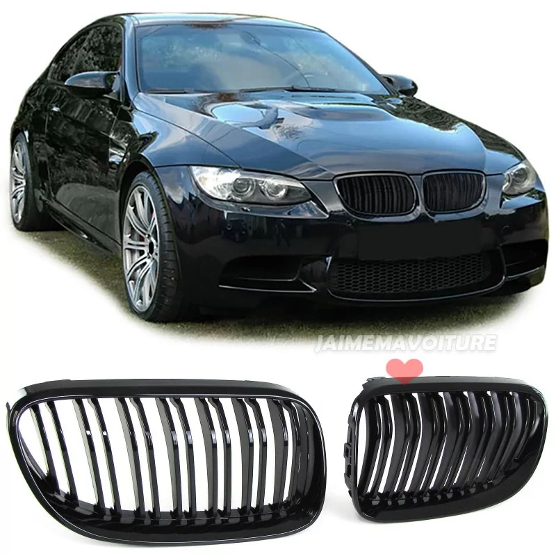 M3 kylargrill för BMW 3-serie E92 E93 LCI 2010-2013 - Svart klarlack