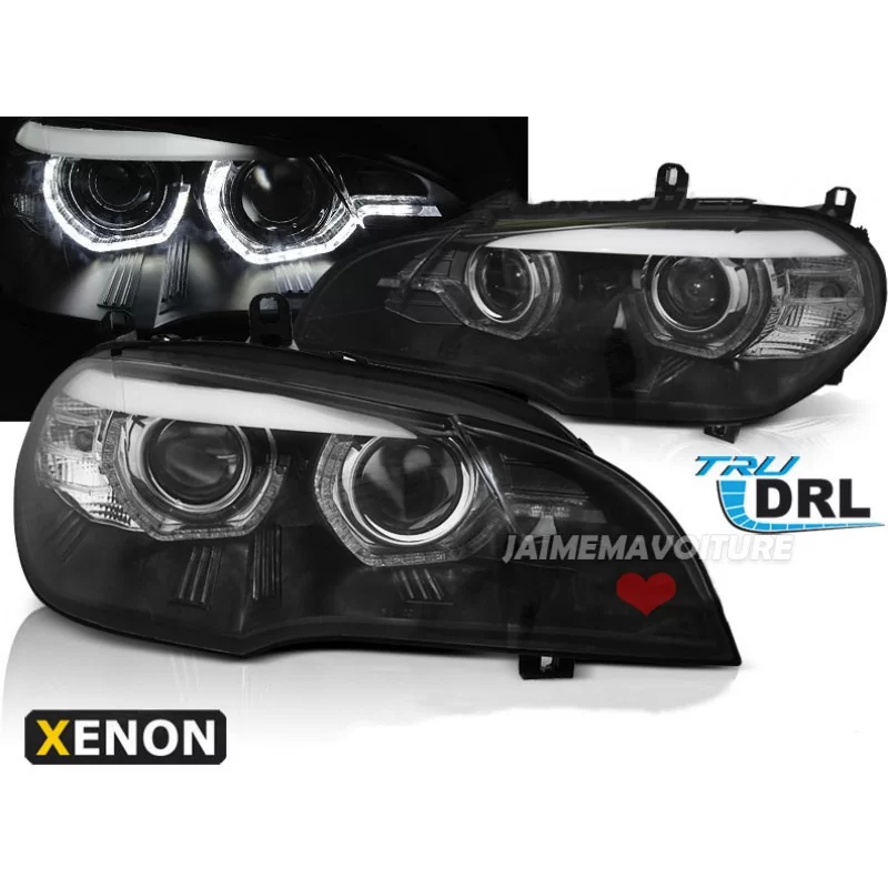 Strålkastare angel eyes led xenon BMW X5 E70 2007 2008 2009 2010