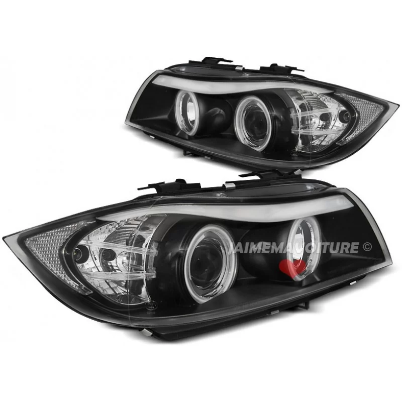 Front headlights Angel eyes CCFL for BMW series 3 E90 E91 black