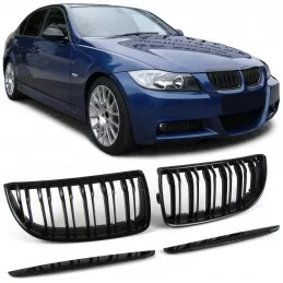 Grilles de calandre noire vernie look M3 pour BMW E90 E91 de 2005-2007