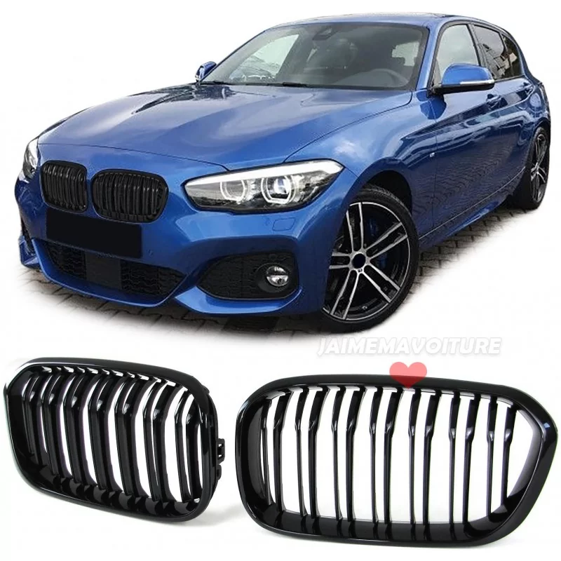 BMW 1-serie F20 F21 LCI matt svart kylargrill