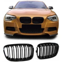 Griglie per BMW Serie 1 2011-2015 - Doppia barra verniciata nera