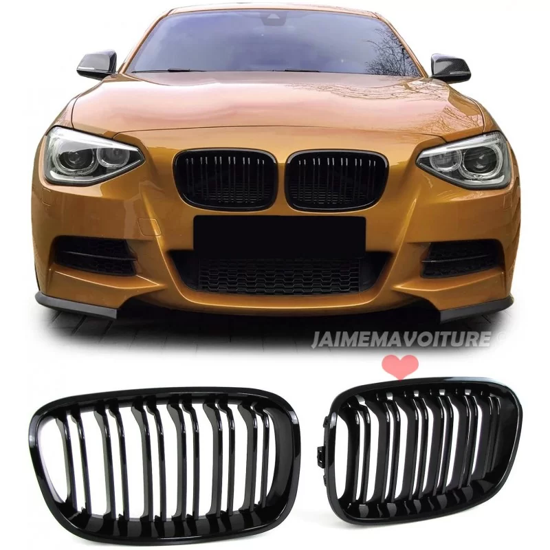 Parrillas para BMW Serie 1 2011-2015 - Doble barra negra mate