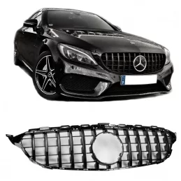 Svart panamericana-grill Mercedes C-klass 2014 2015 2016 2017 2018